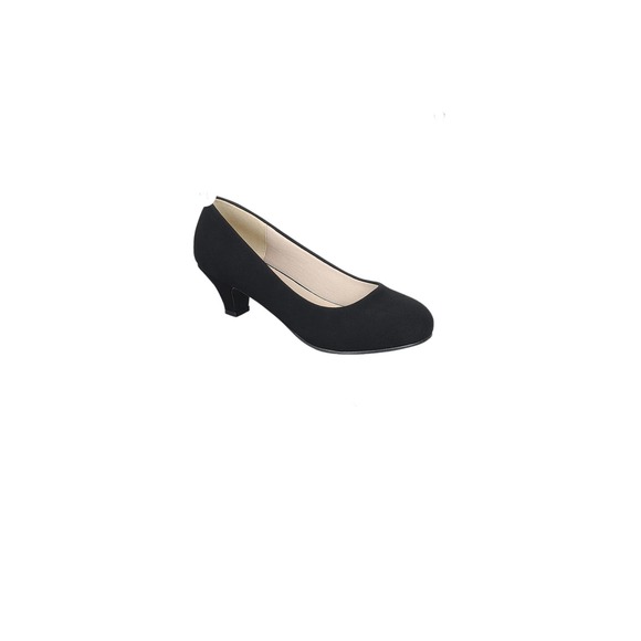 Forever Link Dana-9 Black Heels, Size 7, Black Suede, Elegant Women's Footwear - Picture 3 of 6